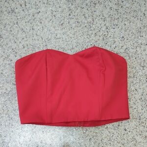 Missguided Red Strapless Top
